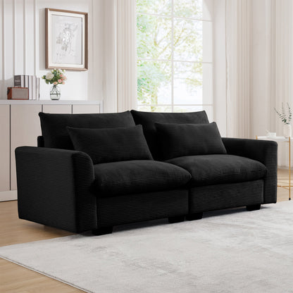 Modern and Soft Two Seater Corduroy Fabric Sofa
