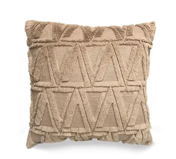 Plush Solid Color Sofa Pillowcase for Living Room