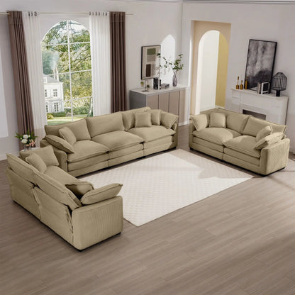Elegant Sectional Sofa Set with Deep Seats