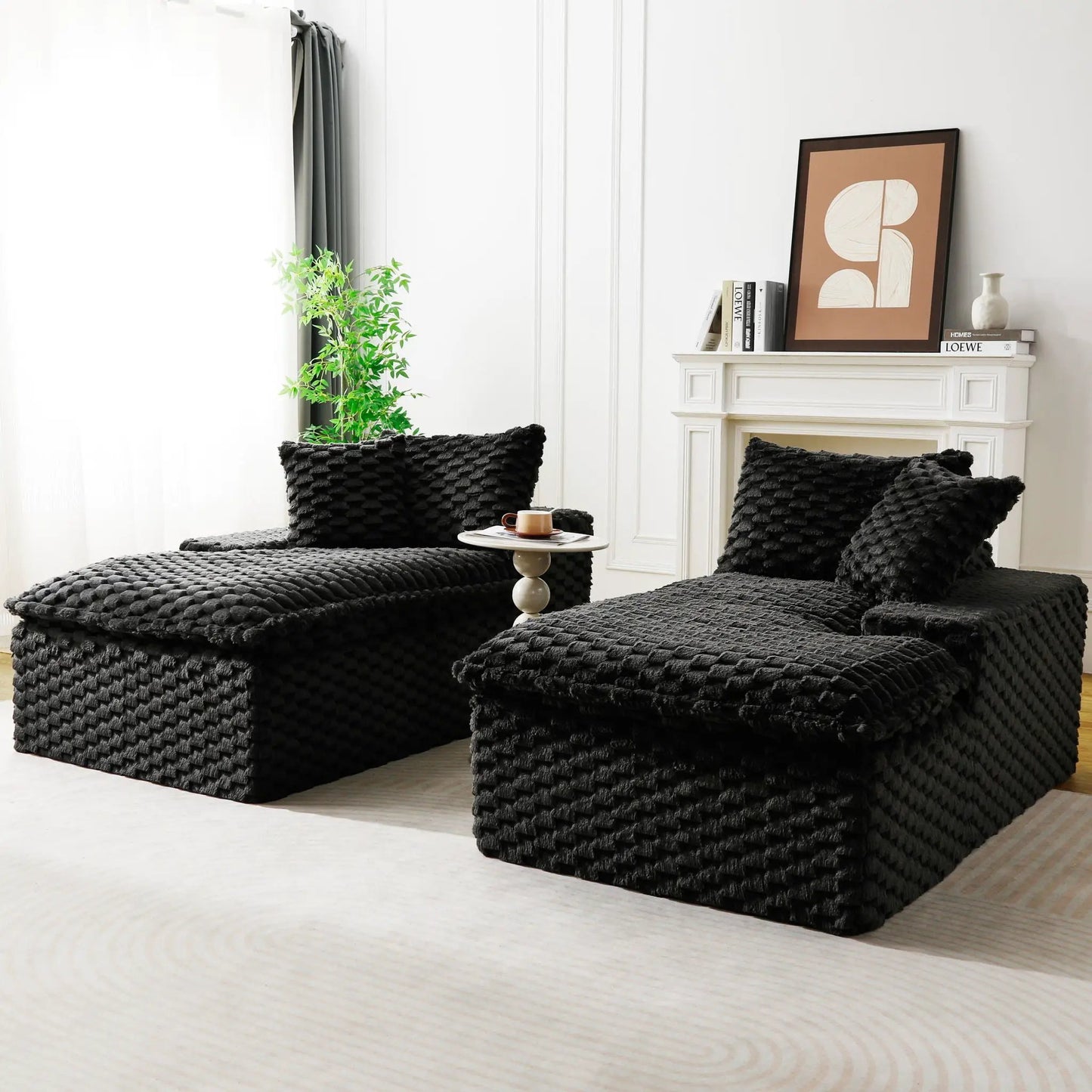 Double Chaise Lounge With Full Compressed Sponge