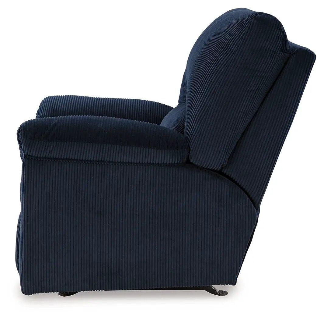 SimpleJoy Rocker Recliner navy corduroy with plush cushions Unique Piece Furniture on Tampa Home & Garden Store
