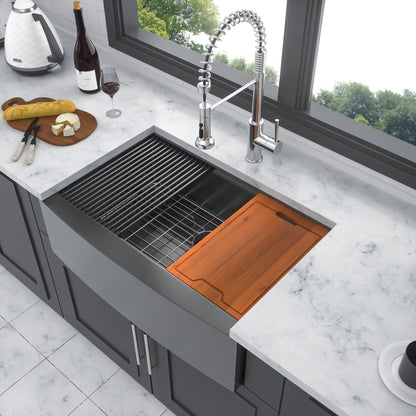 Farmhouse Kitchen Sink With Apron Front And Steel