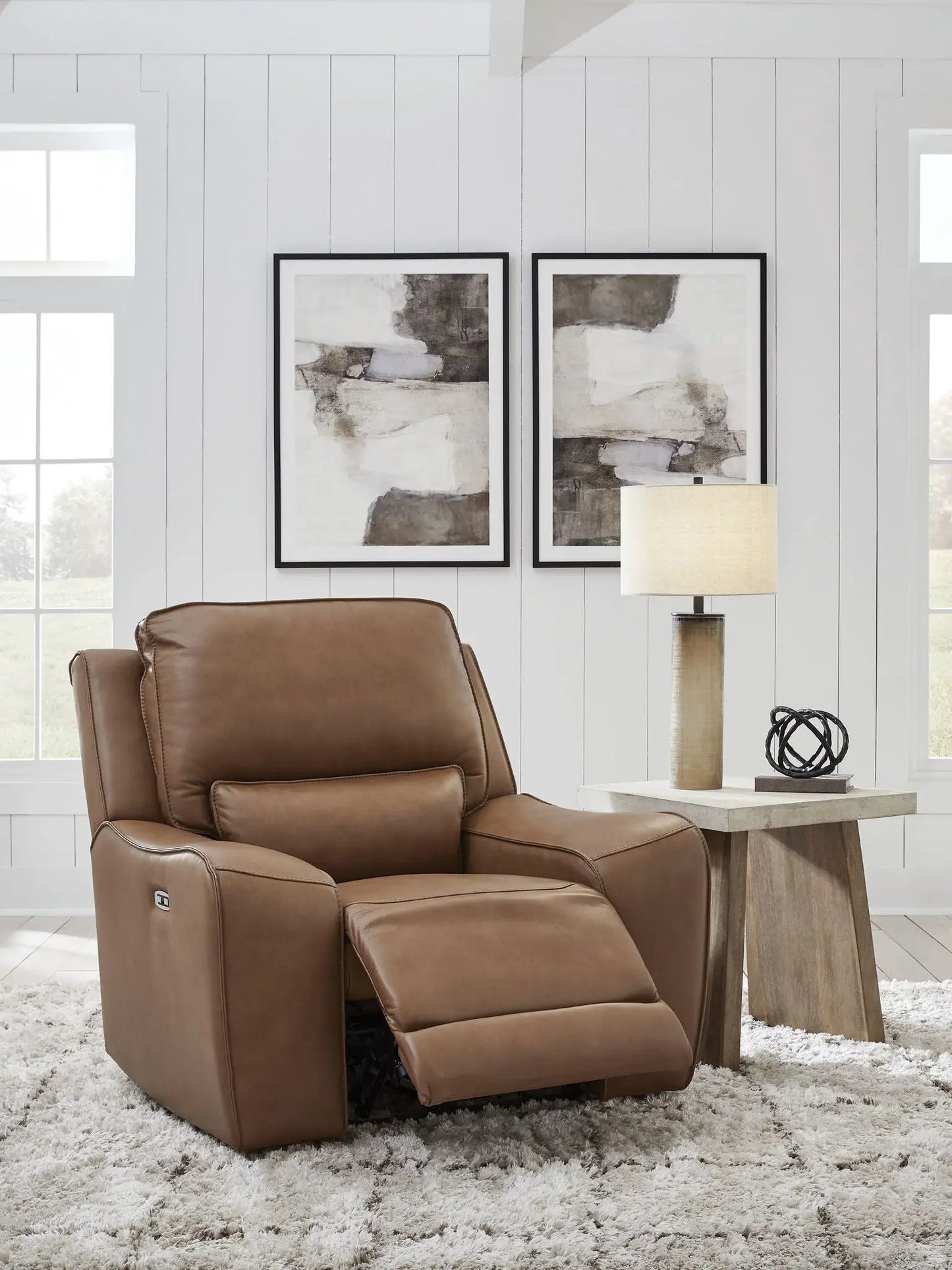 DeepWakes Power Recliner Adjustable Headrest in brown leather by Unique Piece Furniture on Tampa Home & Garden Store