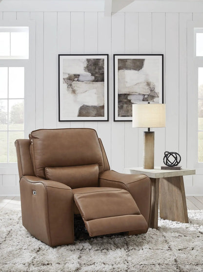 DeepWakes Power Recliner Adjustable Headrest in brown leather by Unique Piece Furniture on Tampa Home & Garden Store