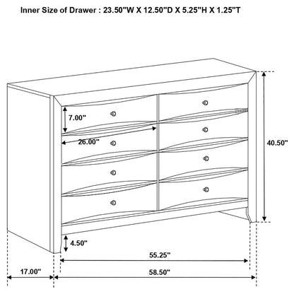 Isabel Transitional Bedroom Set and Drawers