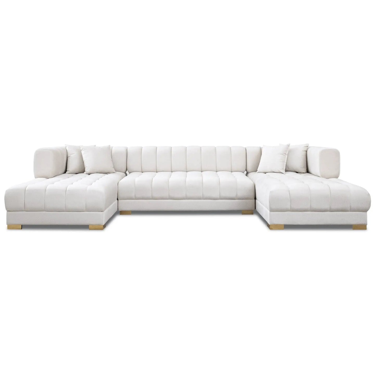 Marlow U-Shape Corner Sofa by Unique Piece Furniture, white tufted stationary sectional on Tampa Home & Garden Store