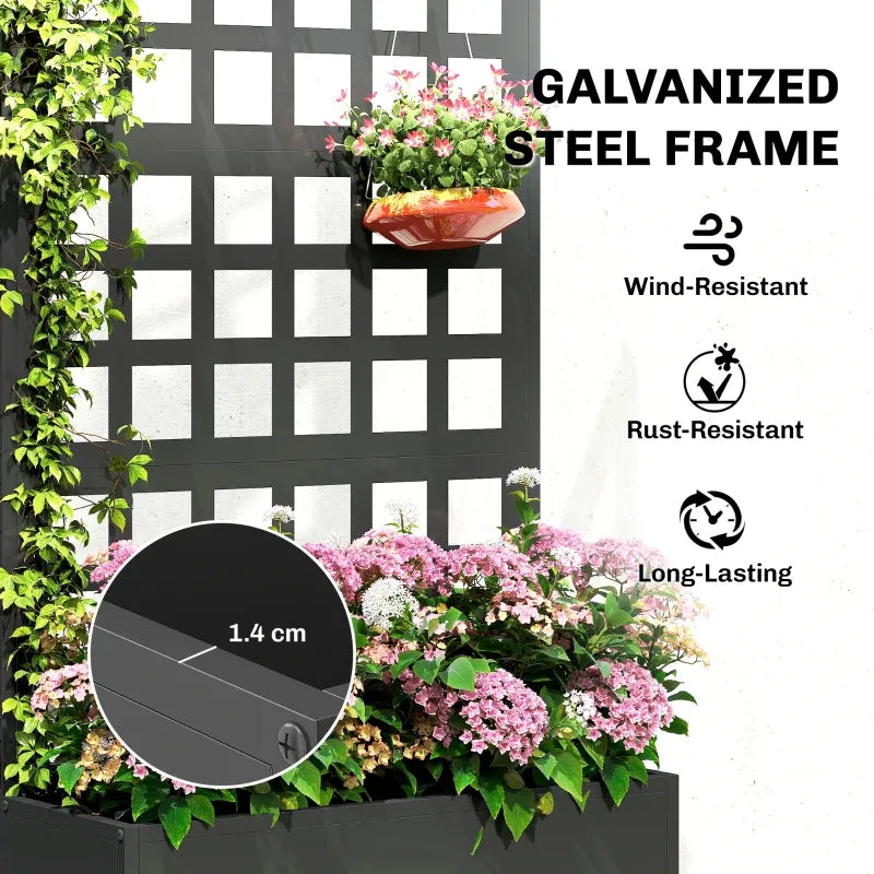 Planter Box Raised Garden Bed by HouseOfZazla with galvanized steel frame in dark gray on Tampa Home & Garden Store