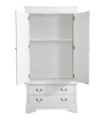 Traditional white chifforobe with hanging bar and interior shelves on Tampa Home & Garden Store