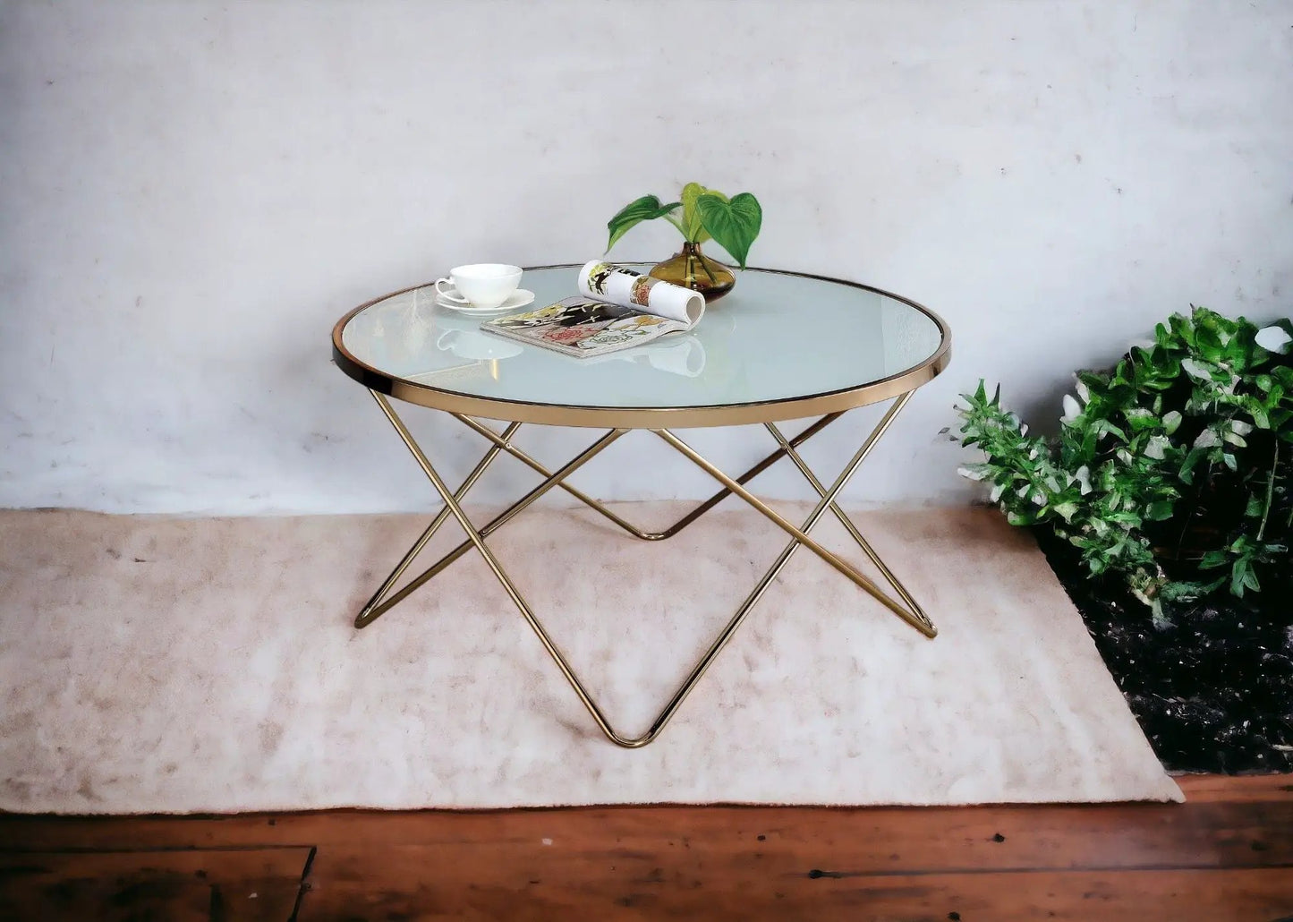 Valora Glass Coffee Table in Smoky Glass Finish