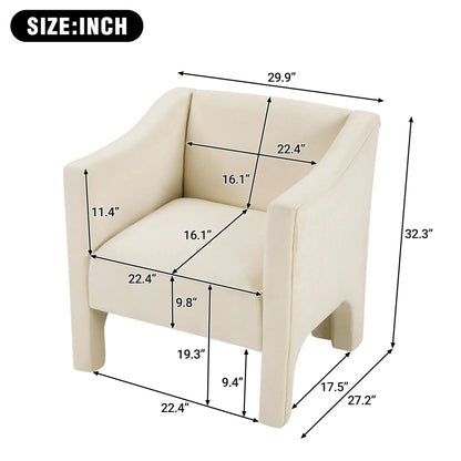 Barrel Accent Chair With Enclosed Arms beige fabric by Unique Piece Furniture on Tampa Home & Garden Store