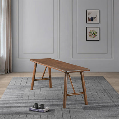 Walnut brown solid-wood accent bench in mid-century style by HouseOfZazla on Tampa Home & Garden Store