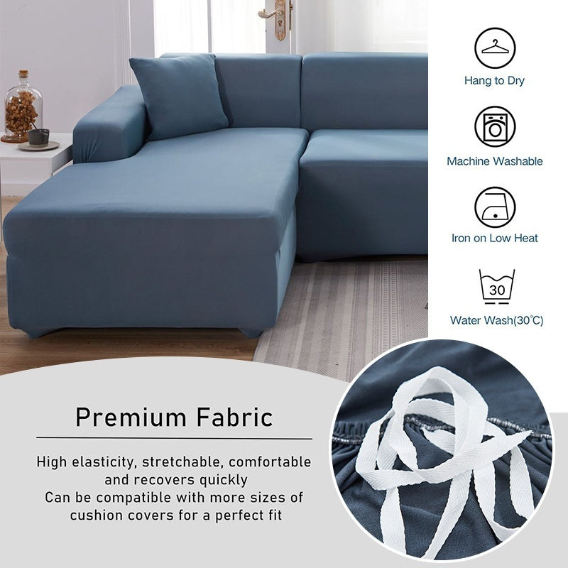 Nordic Imperial Concubine blue sofa cover set with elastic universal fit for sectional sofa on Tampa Home & Garden Store