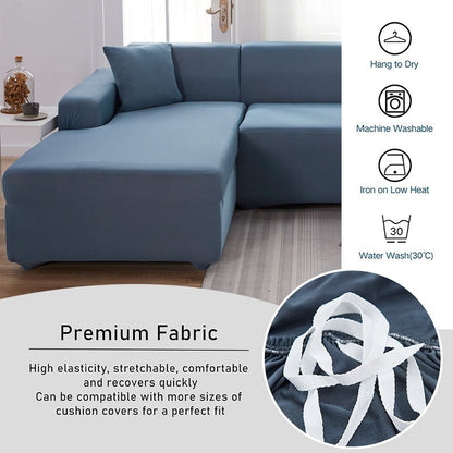 Nordic Imperial Concubine blue sofa cover set with elastic universal fit for sectional sofa on Tampa Home & Garden Store