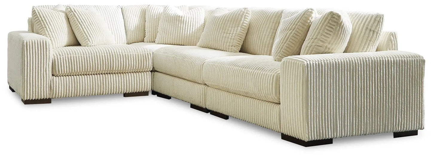 Lindyn Sectional Sofa with Cord Upholstery