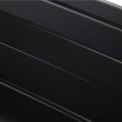 Luggage set in black ABS, close-up of spinner shell with woven strap detail 14/20 2-piece set on Tampa Home & Garden Store