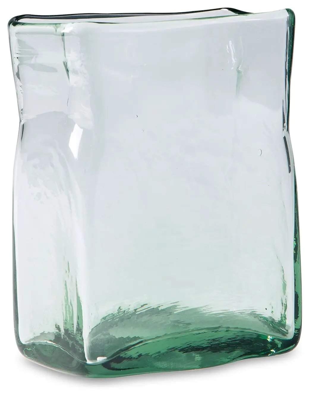 Taylow vase, square glass with soft green tint, thick glass by Unique Piece Furniture on Tampa Home & Garden Store