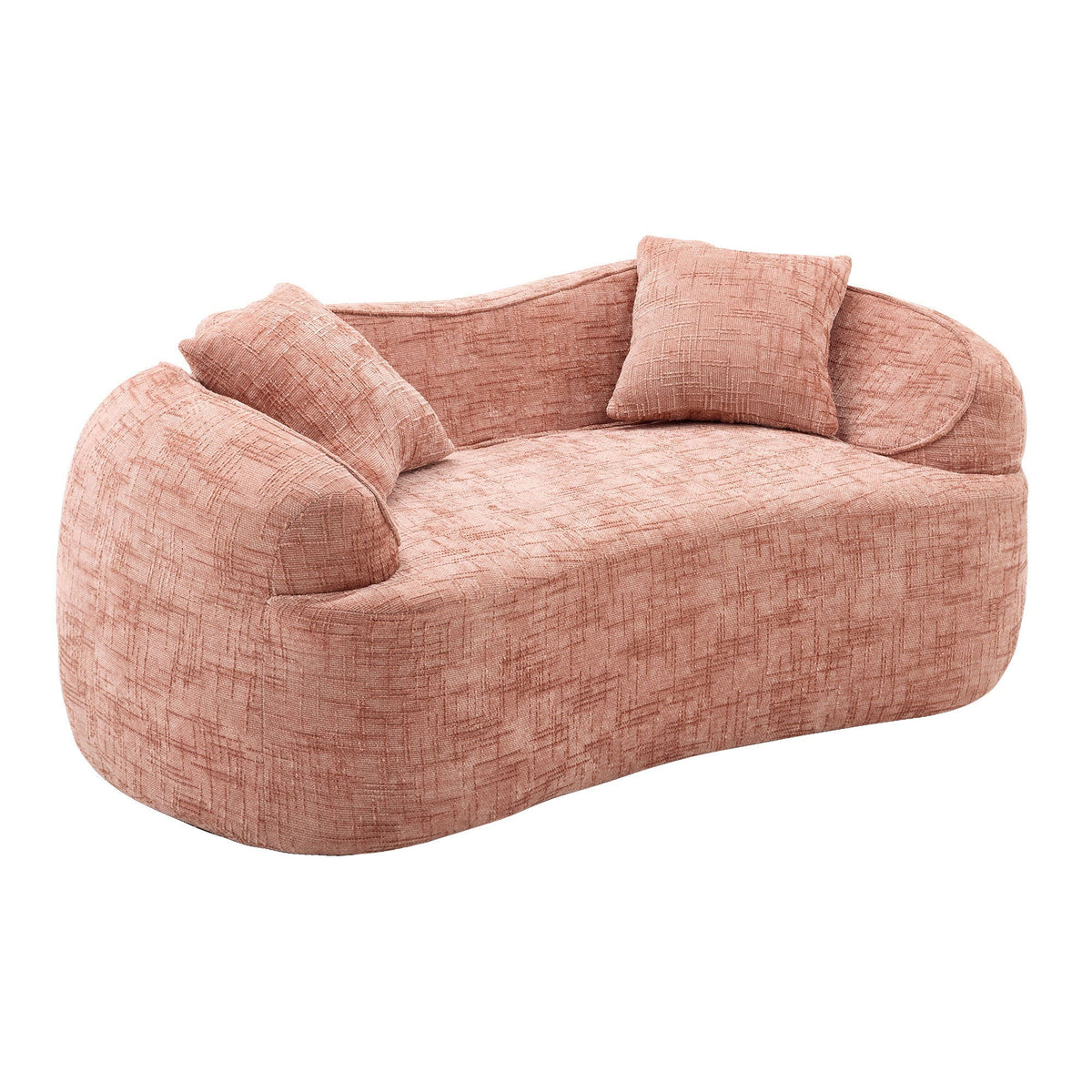 Curved Two Seater Sofa With Cushions And Pillows