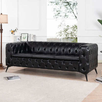 Modern 3 Seater Sofa with Square Arm and Cushion