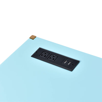 Midriaks Writing Desk With USB in light blue with built-in USB ports on Tampa Home & Garden Store