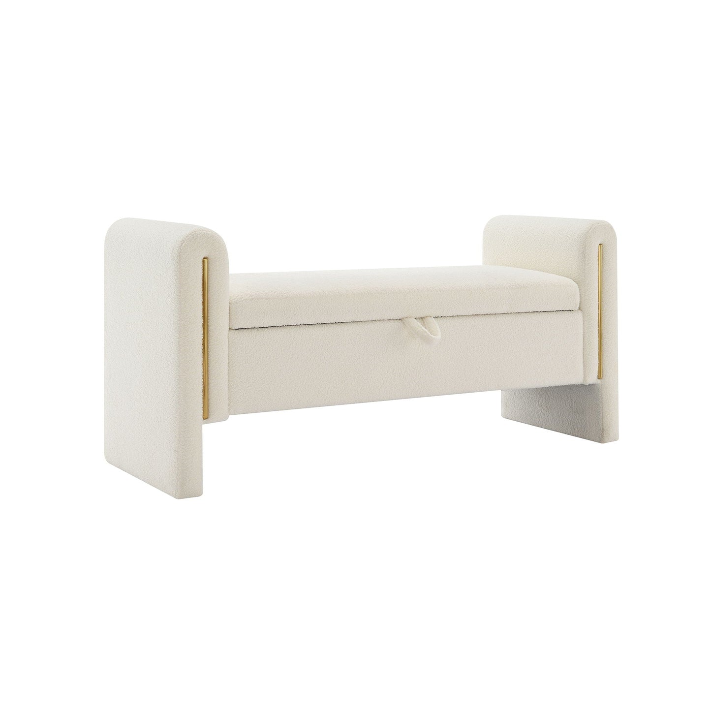 Modern Plush Teddy Bench With Storage And Seat
