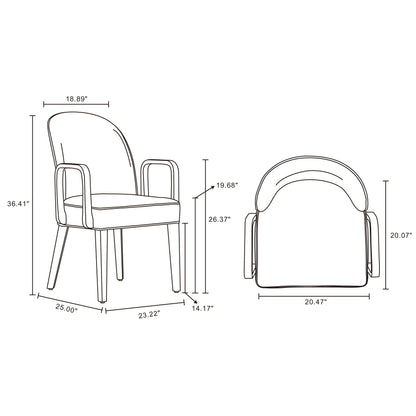Modern Upholstered Beech And Wooden Armchair
