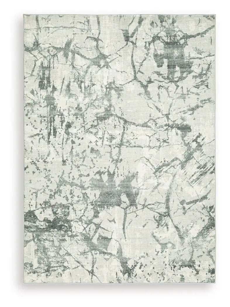 Tobinbury Washable Faux Fur Rug Gray Abstract