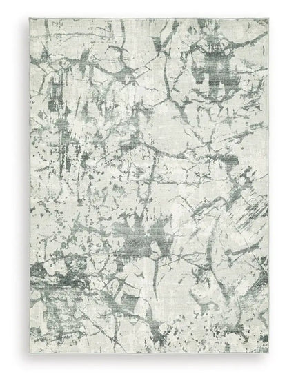 Tobinbury Washable Faux Fur Rug Gray Abstract