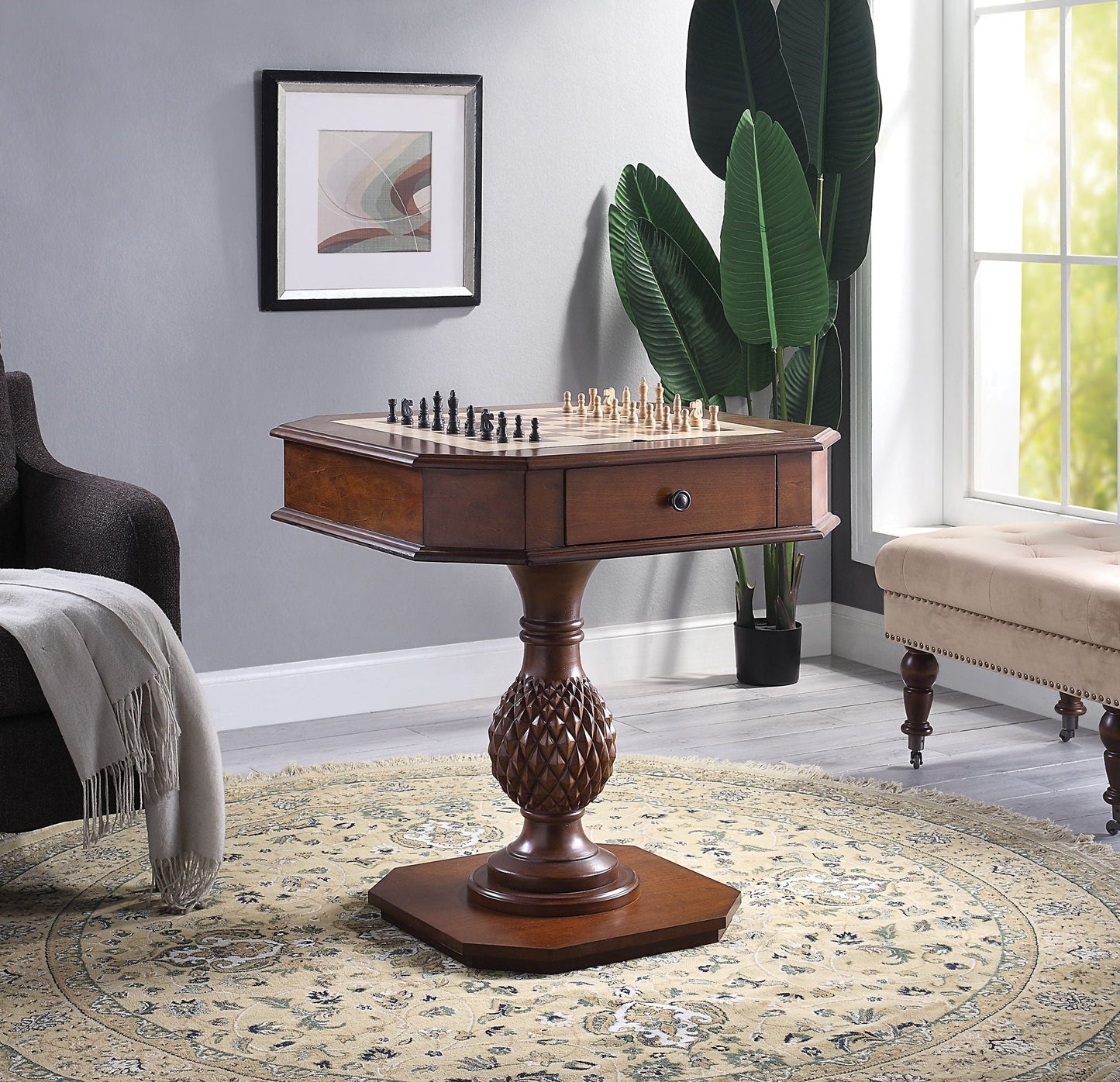 Bishop Reversible Chess and Backgammon Table