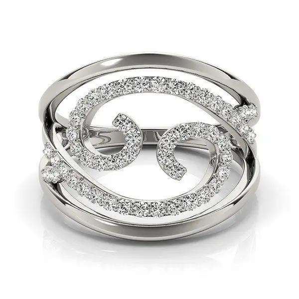 Ring Swirl Design Diamond Ring in 14k White Gold with pavé diamonds 1/2 cttw, Bids.com on Tampa Home & Garden Store