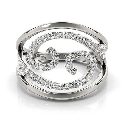 Ring Swirl Design Diamond Ring in 14k White Gold with pavé diamonds 1/2 cttw, Bids.com on Tampa Home & Garden Store