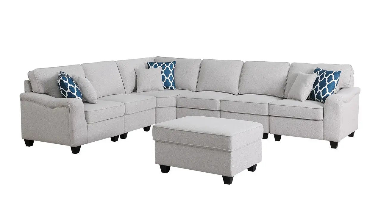 Leo Comfort Modular Sofa and Ottoman Set