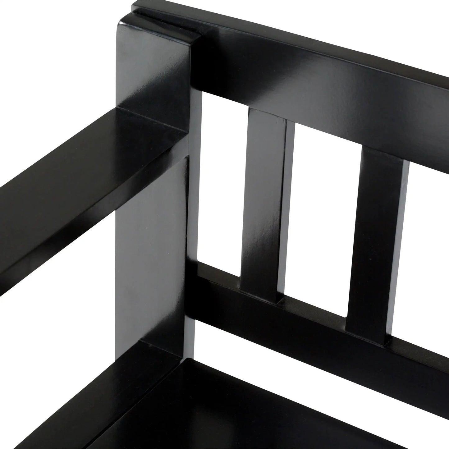 Brooklyn Handcrafted Entryway Storage Bench in black glossy wood with solid square legs on Tampa Home & Garden Store