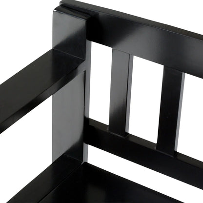 Brooklyn Handcrafted Entryway Storage Bench in black glossy wood with solid square legs on Tampa Home & Garden Store
