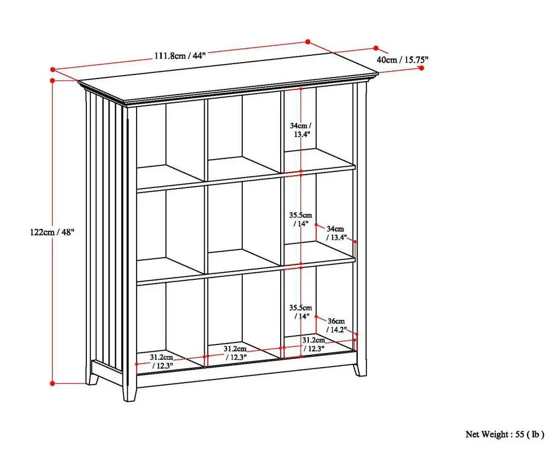Acadian handcrafted cube storage unit with 12 cubbies and a top surface on Tampa Home & Garden Store