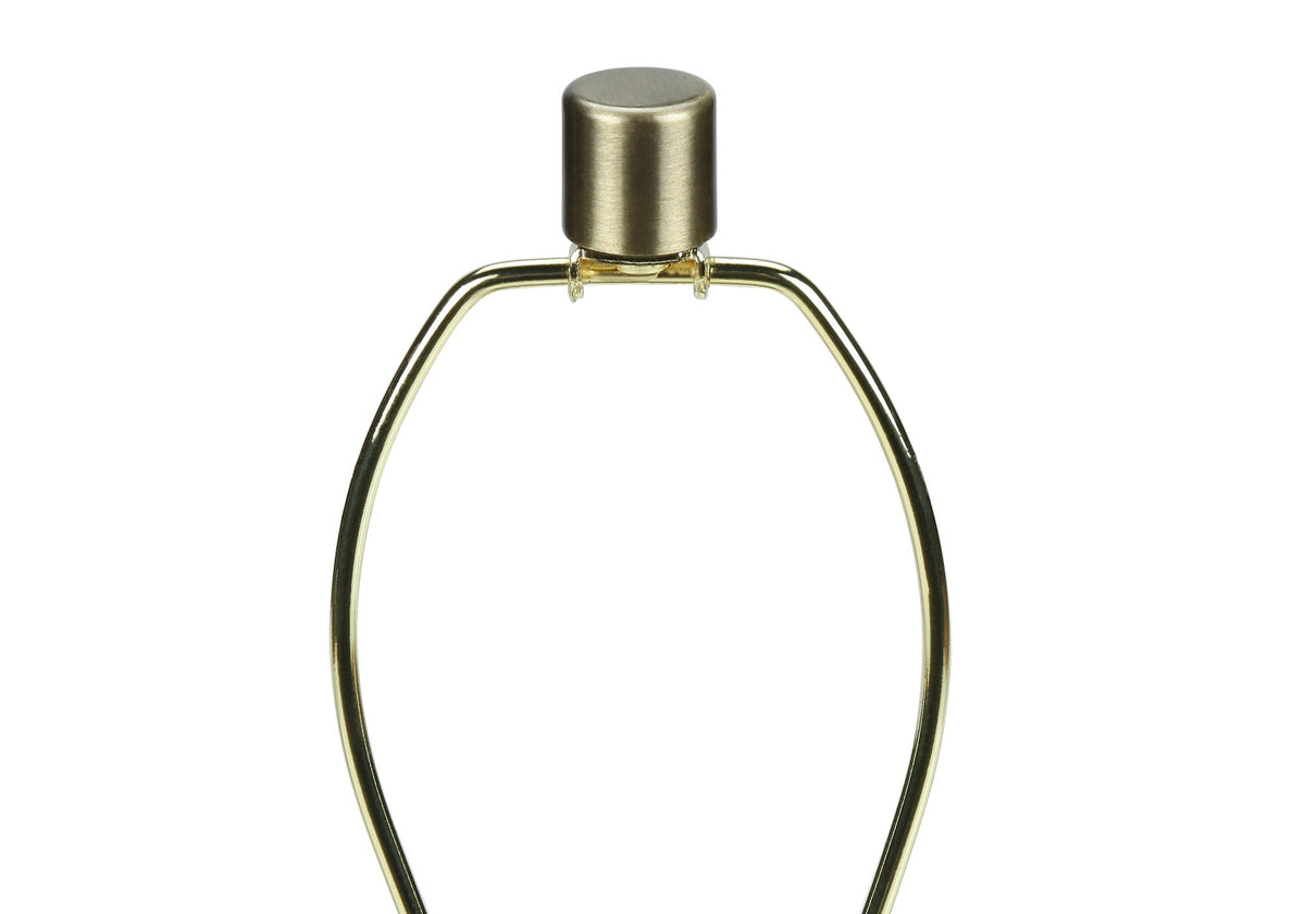 Table lamp gold-tone metal frame with cylindrical top finial on Tampa Home & Garden Store