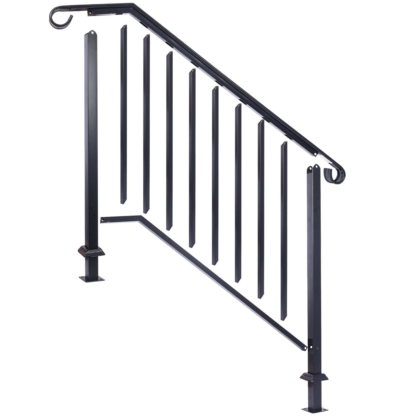A Powder Coated Wrought Iron Handrail For Steps