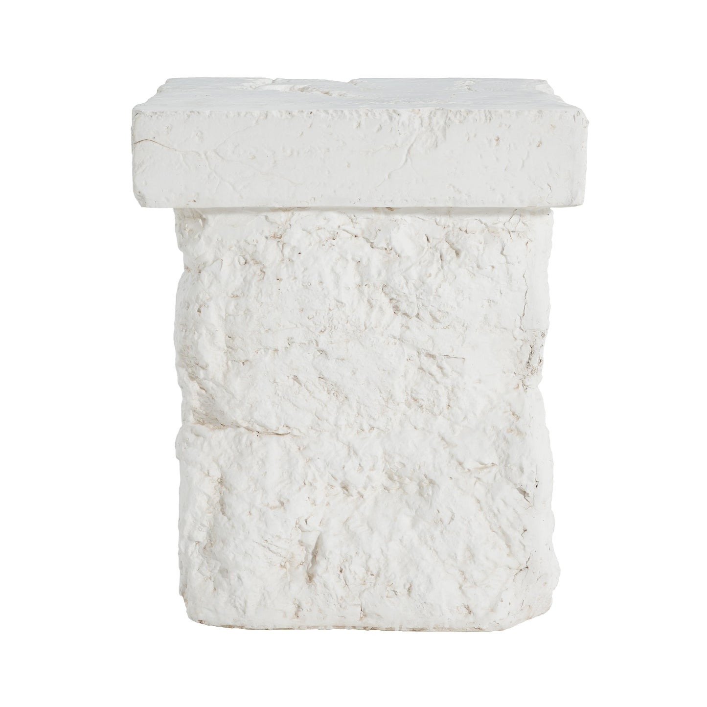 Talia Outdoor Patio Modern Artistry MGO Side Table White stone pedestal HouseOfZazla on Tampa Home & Garden Store