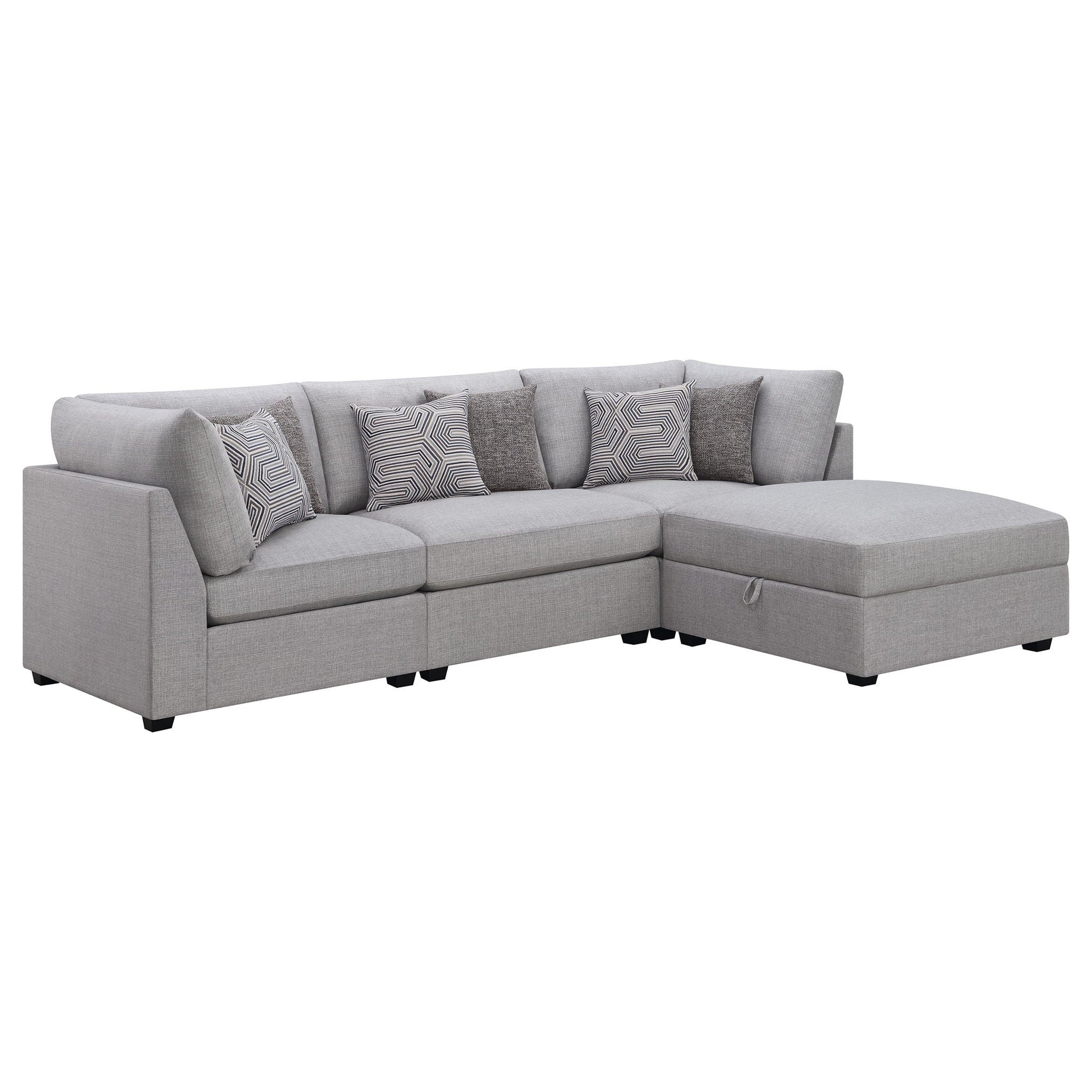 Lafayette Modular Sectional Sofa gray fabric 2-piece set by HouseOfZazla on Tampa Home & Garden Store