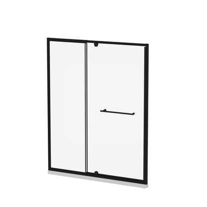 Matt Black Pivot Shower Door with Handle, 60in W x 72in H, glass panels, HouseOfZazla on Tampa Home & Garden Store