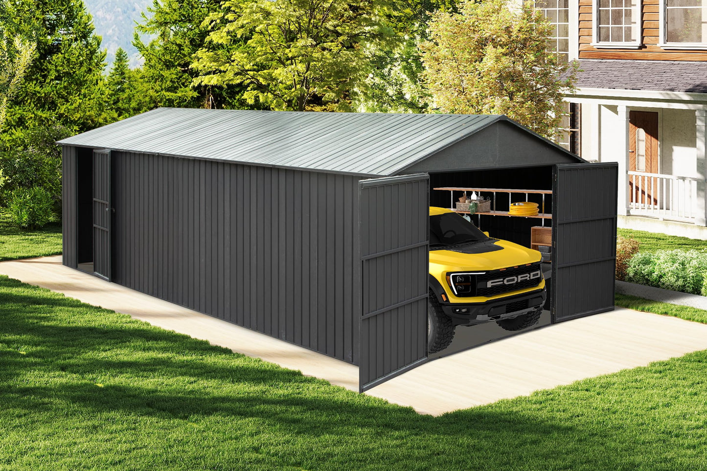 Heavy Duty Steel Outdoor Car And Truck Shelter