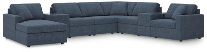 Modmax Sectional Ink blue fabric stationary L-shaped sofa with chaise and cushions on Tampa Home & Garden Store