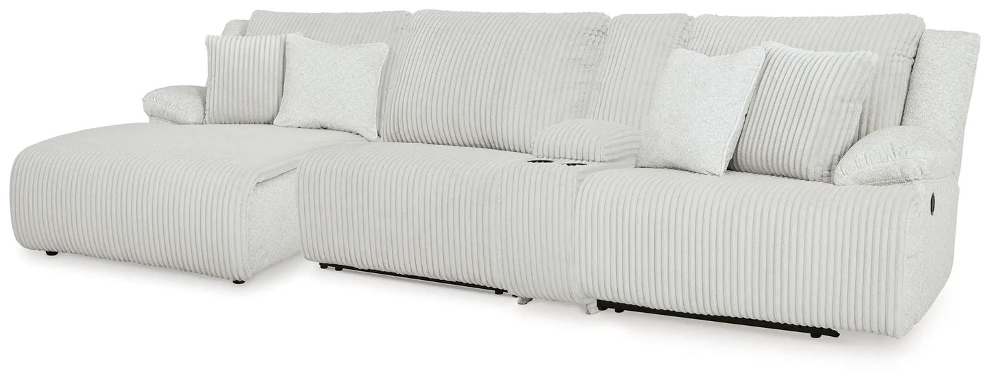 Top Tier Corduroy Reclining Sectional with Chaise