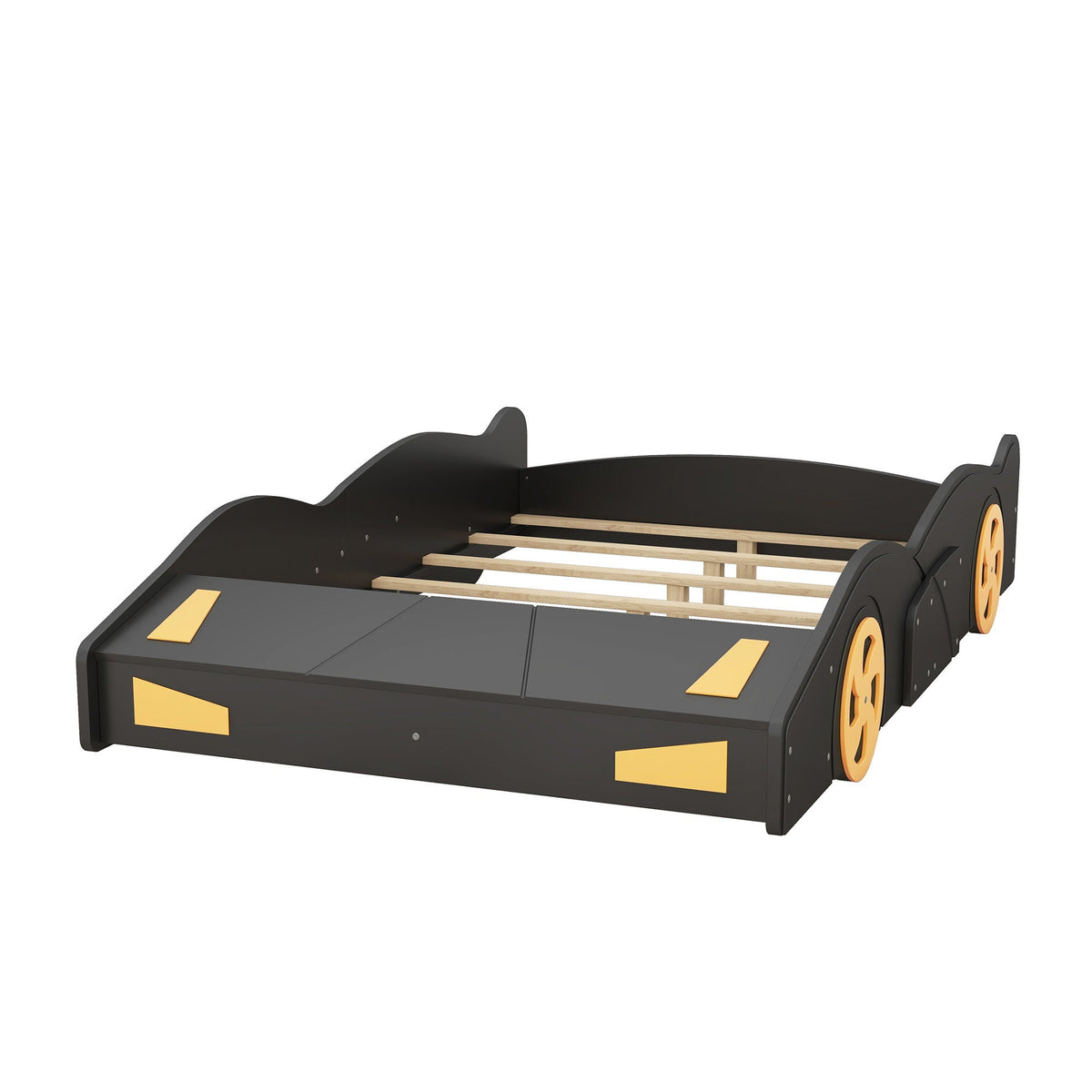 Race Car Shaped Platform Bed with wheels and storage in black by HouseOfZazla on Tampa Home & Garden Store