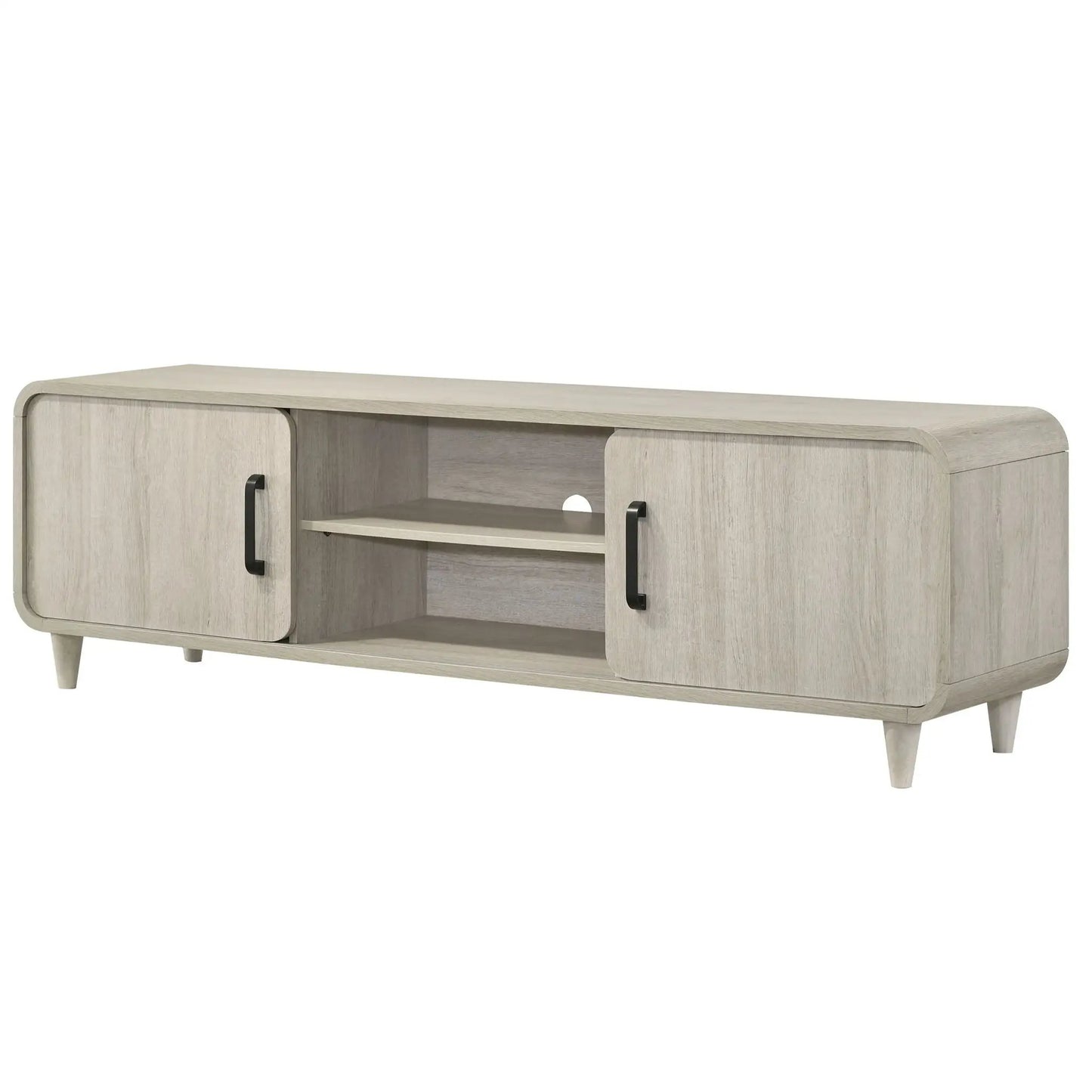 TV stand antique white with sliding doors and handles by Unique Piece Furniture on Tampa Home & Garden Store