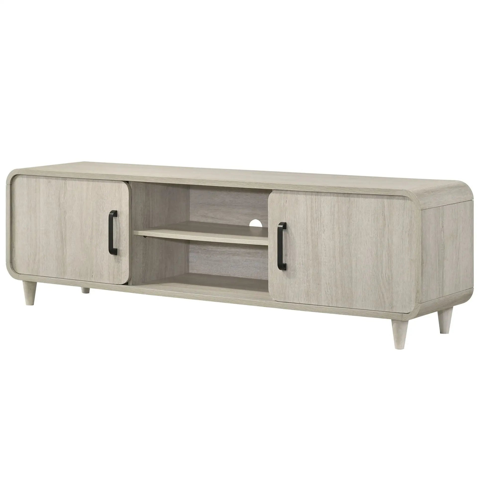 TV stand antique white with sliding doors and handles by Unique Piece Furniture on Tampa Home & Garden Store