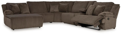 Top Tier Corduroy Reclining Sectional with Chaise