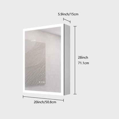 White LED lighted medicine cabinet with mirror and defogger, 20in wide, Unique Piece Furniture on Tampa Home & Garden Store