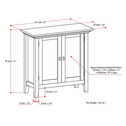 Redmond Handcrafted Solid Wood Storage Cabinet