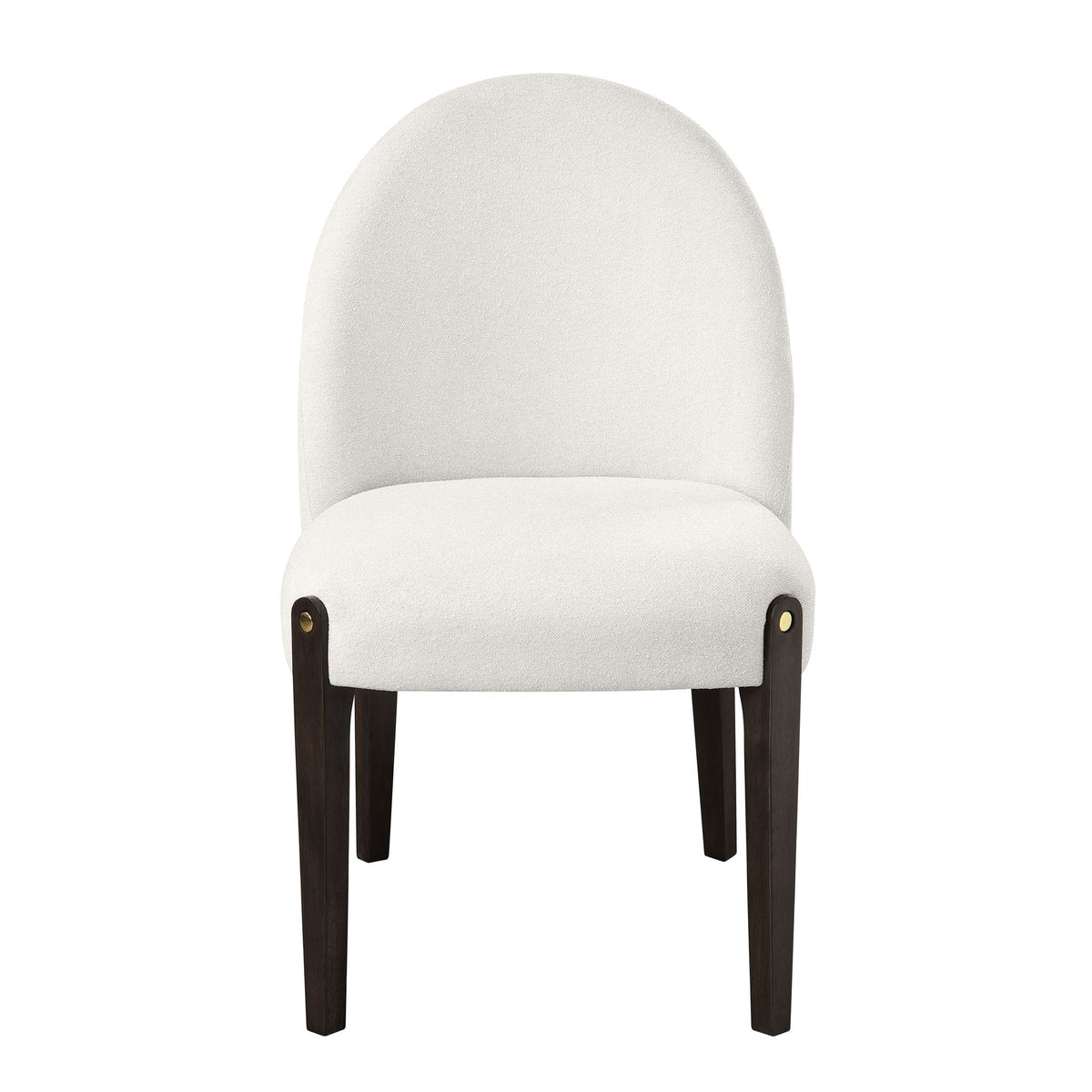 Beige upholstered side chair set of 2 with dark wood legs by HouseOfZazla for kids on Tampa Home & Garden Store