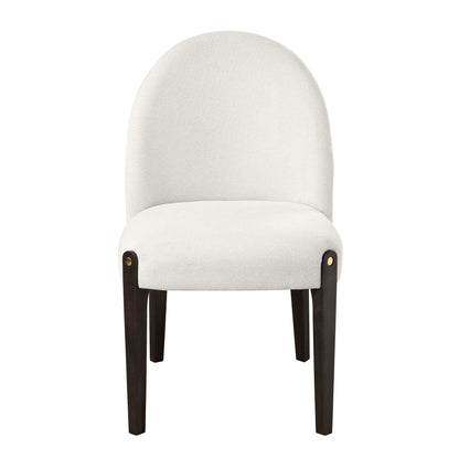 Beige upholstered side chair set of 2 with dark wood legs by HouseOfZazla for kids on Tampa Home & Garden Store